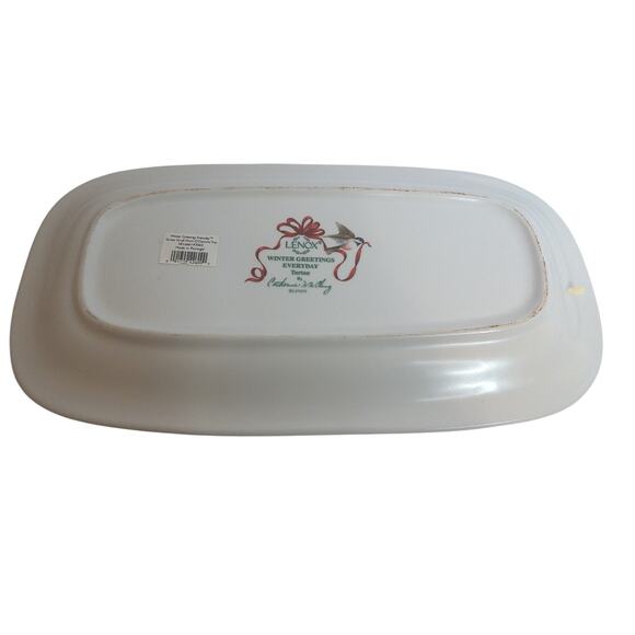 Vintage Lenox Winter Greetings By Catherine McClung Tartan Rectangle Platter - Picture 3 of 5